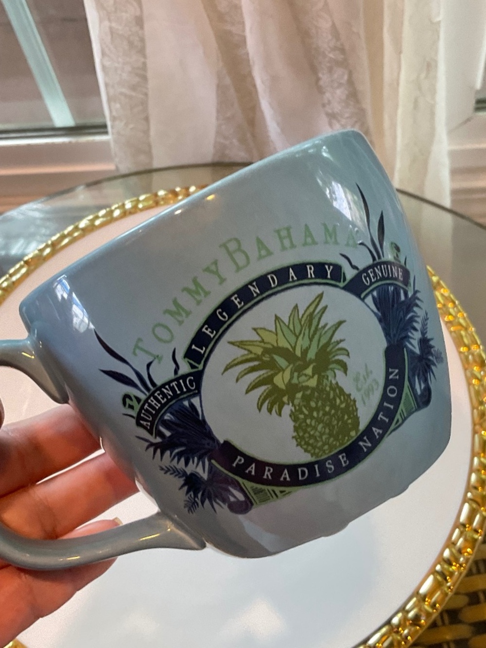 Tommy Bahama Blue Coffee Mug NWOT